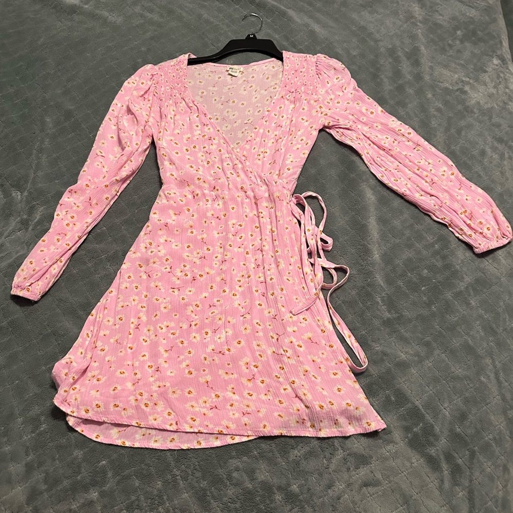 Billabong Women's Spring Romance Daisy Floral Mini Wrap Dress small